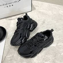 Women Chunky Sneakers Running Shoes Female Black White Platform Thick Sole Sport Casual Shoe Woman 5cm Fashion NewAdult 2024 - buy cheap