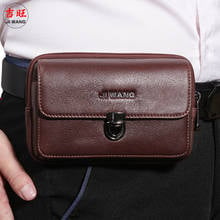 High Quality Genuine Leather Men Belt Hip Fanny Pack Purse Cover Skin Bum Pouch Casual Men's Cell Phone Case Cigarette Waist Bag 2024 - buy cheap