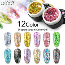 Glitter Bright Painting Gel Multi Shape Sequin Semi Permanent Soak Off UV LED Nail Gel Varnish Luxury Starry Color Gel Lacquer 2024 - buy cheap