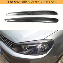 Sobrancelha de fibra de carbono para pálpebras frontal, sobrancelha para volkswagen vw golf 6 vi mk6 gti compatível com os modelos de 2010 a 2013 2024 - compre barato