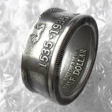 US 1935 Old 'Date' Half Dollar Coin Ring Silver Plated In Sizes 7-12 2024 - buy cheap