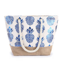 New Style Women's Cotton Shopping Bag Canvas Pineapple Printed Shoulder Bag Female Large Capacity Ladies Beach Bag Handbag 2024 - buy cheap