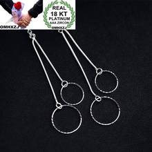 OMHXZJ Wholesale Personality Fashion OL Woman Girl Party Wedding Two hoops Tassel White 18KG White Gold Earrings YE272 2024 - buy cheap