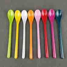 Cucharas de plástico de mango largo para sopa, cucharas de Color caramelo para té y café, accesorios para cocina, 1 unidad 2024 - compra barato