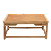 Винтажная комнатная мебель из натурального бамбука и ротанга, напольный квадратный стол в азиатском стиле, кофейный столик для гостиной, низкий чайный столик 2024 - купить недорого