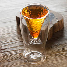Visual Touch Crystal Double Wall Glass Mermaid Cup Shotglasses Vodka Cocktail Mug Fish Tail 2 Layer Glassware Drinkware 2024 - buy cheap