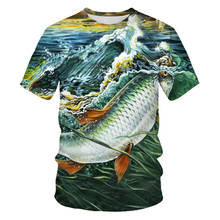 Camisetas con estampado de peces del océano para hombre y mujer, camisas Harajuku de color sólido con estampado 3D, divertidas de pesca 2024 - compra barato