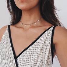 Free Shipping Star Sequins Chain Choker Necklaces for Women Simple Gold Necklace Kolye 2024 - buy cheap