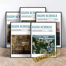 Egon schiele exposição museu cenário construção quadros em tela arte retro poster escritório decoração de casa imagem da parede presente 2024 - compre barato