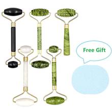 Face Massage Roller Plate Double/Single Heads Natural Jade Stone Massager Eye Facial Neck Thin Lift Relax Slimming Tools 2024 - buy cheap