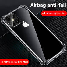 Funda transparente a prueba de golpes para iPhone, funda de silicona transparente para iPhone 12 Pro Max 12Pro 5,4 6,1 6,7 2024 - compra barato