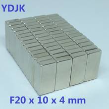50 100pcs/lot N35 Rectangular magnets 20x10x4 Super Strong mm Neodymium Cuboid magnet 20*10*4 NdFeB magnet 20 x 10 x 4 2024 - buy cheap