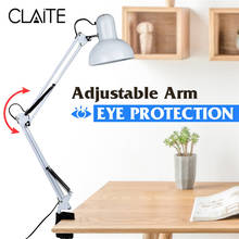 Flexible Swing Arm Clamp Mount Lamp Desk Lamp Table light Office Studio Home E27/E26 White Table Desk Light AC85-265V 2024 - buy cheap