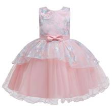 Baby Girls Embroidered Flower Dress Princess Elegant Toddler Kids Wedding Ball Gown Costume Party Dresses Children Clothes 1-5Y 2024 - buy cheap