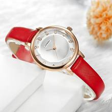 SINOBI, новые женские часы, простые, рябь, бриллиантовый циферблат, маленькие, элегантные женские часы, красные, белые, кожа, кварцевые наручные часы, женские подарки 2024 - купить недорого