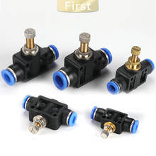 Pneumatic air flow regulator 4mm 6mm 8mm 10mm 12mm OD hose tube Gas flow adjustment valve connector assembly crane Air speed con 2024 - buy cheap