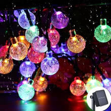 Guirnalda de luces LED Solar para decoración de árbol de Navidad, Bombilla de hadas, guirnalda de jardín para fiesta al aire libre, boda, 30 LED 2024 - compra barato