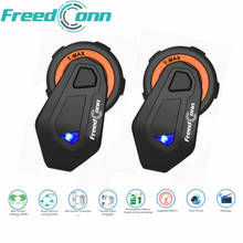 Гарнитура для мотоциклетного шлема Freedconn V4.1, Bluetooth-гарнитура, переговорное устройство для 6 водителей, FM-радио, 2 шт. 2024 - купить недорого