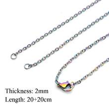 5pcs/lot 2mm Stainless Steel Rainbow Color Basic Chain Necklaces Wholesale Accept OEM Order Jewelry Making Charms 2024 - buy cheap