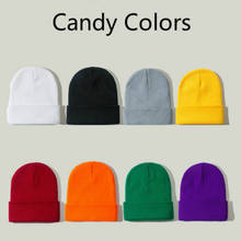 Unisex Winter Hats for Women Men Candy Colors Beanies Knitted Cute Hat Girls Autumn Boys Beanie Caps Warmer Bonnet Casual Cap 2024 - buy cheap