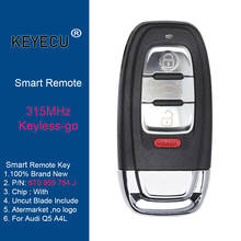 KEYECU Keyless-Go Smart Remote Control Car Key With 3+1 4 Buttons 315MHz - FOB for Audi Q5 A4L, P/N: 8T0 959 754 J , 8T0959754J 2024 - buy cheap
