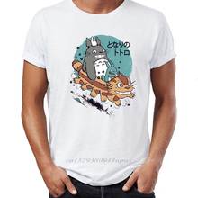 Camisetas de algodón 100% para hombre, ropa con estampado de My neboror Totoro, Forest Spirit Catbus, impresionante obra de arte, cuello redondo, de gran tamaño, nuevas 2024 - compra barato