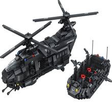 Miniatura de helicóptero militar, blocos de ruído, avião de transporte médio, blocos de montar, compatível com brinquedos para crianças, 1351 peças 2024 - compre barato