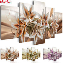 5 Pcs/Set Diamond Painting Modern Fashion Design Abstract Flower Picture For Room Decor Multi-Picture Diamond Embroidery Lily 2024 - buy cheap