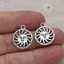 20pcs Antique Silver Plated Sun Face Charms Pendants for Jewelry Making Bracelet Earrings DIY Accessories Craft 17mm 2024 - buy cheap