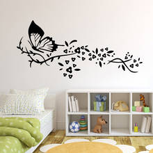 Borboleta na flor adesivos de parede decoração de casa auto-adesivo removível decer quarto ginásio papel de parede sala de estar arte da parede do pvc 2024 - compre barato