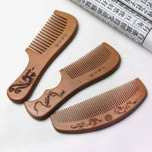 2018 Hot Sale 1 Pc Natural Peach Wood Comb Close Teeth Anti-static Head Massage Hair Care Wooden Tools Beauty Accessories 2024 - buy cheap