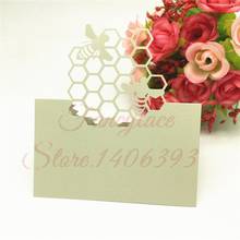 Birthday Party Decor Place Cards Laser Cut 50 Pcs Hollow Pattern Bee Shape Wedding Event Table Name Card Flower Decoupage 2024 - buy cheap