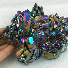 Fashion Natural Quartz Crystal Rainbow Titanium Cluster Mineral Specimen Healing 2024 - buy cheap