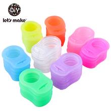 Let's Make BPA Free 50pc baby silicone baby pacifier mam dummy chain holder pacifier clip adapter rings Colorful teething beads 2024 - buy cheap