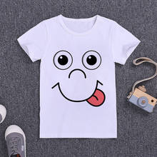 New Shelves Fashion Funny Kids T Shirt Spoof Smile Tops For Girls Cute Baby Girl Clothes Kawaii Clothing Round Neck Boys Clothes 2024 - buy cheap