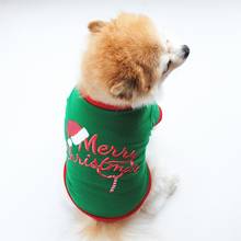 PUOUPUOU/Одежда для собак с надписью; Рождественская куртка для собак; дышащая одежда для домашних животных; футболка для маленьких и средних собак; одежда для щенков; XS-L 2024 - купить недорого