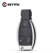KEYYOU-carcasa de 3 botones para llave remota de coche, carcasa para MERCEDES BENZ Smart Key Fob S, SL, ML, SLK, CLK E, soporte para insertar llave, Chorme 2024 - compra barato