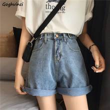 Shorts Women Vintage Denim Loose Office Lady Leisure Summer Button Fly Streetwear Pockets Elegant Korean Style Fashion Harajuku 2024 - buy cheap