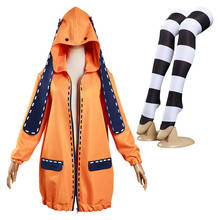 Disfraz de Yomoduki Runa, traje de Kakegurui compulsivo, Gambler Runa, chaqueta naranja con capucha, abrigo, traje de media 2024 - compra barato