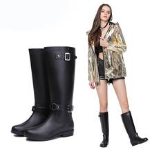 Mazefeng-botas cano alto de couro pu, femininas, estilo punk retrô, longo, com cadarço 2024 - compre barato