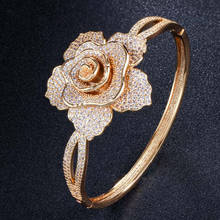 DEELAN Retro style big gold flower Bangles for women Wedding Party Elegant Jewelry hot sale bracelets bangles Women girls gift 2024 - buy cheap