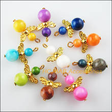 20Pcs Gold Color Wings Mixed Natural Shell Beads Angel Charms Pendants 14x21mm 2024 - buy cheap