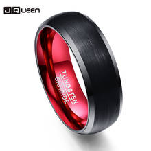 JQUEEN  Red Inner Ring Scrub Round Men Rings Tungsten Carbide Engagement Anillos para hombres Jewelry 2024 - buy cheap