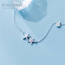 Colusiwei Clear CZ Stars Starfish Pendant Necklace Sparkling Choker Necklace Fashion Real 925 Sterling Silver Jewelry Collier 2024 - buy cheap