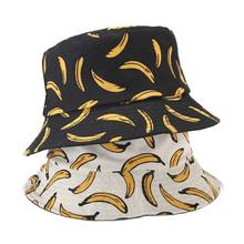 Panama Bucket Hat For Women Man Summer Banana Print Yellow Bob Cap Hip Hop Gorros Fishing Shading Fisherman Hats 2024 - buy cheap