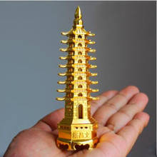 Torre de educação de feng shui, ornamento de liga de zinco com três níveis de pagode para educação e profissional e crescimento de negócios 2024 - compre barato
