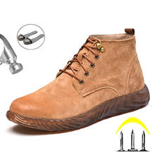 Yadibeiba-botas de seguridad con punta de acero para hombre, zapatos de trabajo de cuero, calzado militar, invierno, envío gratis 2024 - compra barato