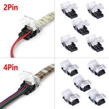 5pcs 10pcs 2pin 4pin LED Strip Connector PCB Strip to Wire for single RGB 3528 5050 LED Strip Wire Connection Terminal Splice 2024 - buy cheap