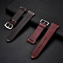 Oil Wax Cowhide Genuine Leather Watchbands Men Women Casual Watch Band 18mm 20mm 22mm 24mm Watch Accessories Wrist Straps 2024 - buy cheap