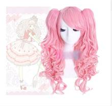 zhaoxia++0747@Q8@* +++Harajuku Women Long Wavy Lolita 2 Ponytails Pink Blonde Mixed Color Cosplay Wig 2024 - buy cheap